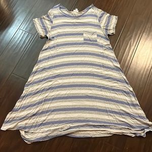 Blue/Grey/White T-shirt dress